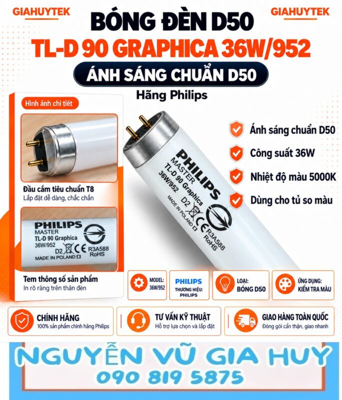 Bóng đèn D50 Philips TL-D 90 Graphica 36W/952