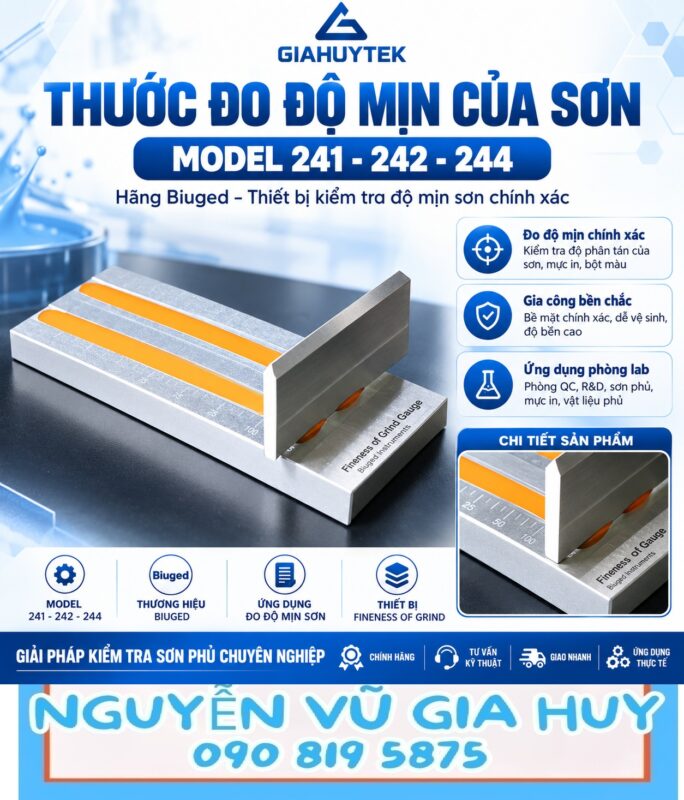 Thước đo độ mịn sơn Biuged BGD 241, BGD 242, BGD 244 và dao gạt